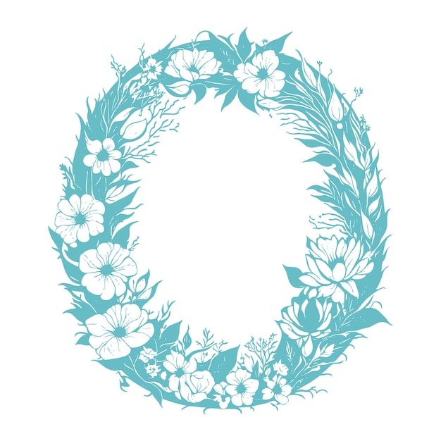 Elegant circle floral frame illustration