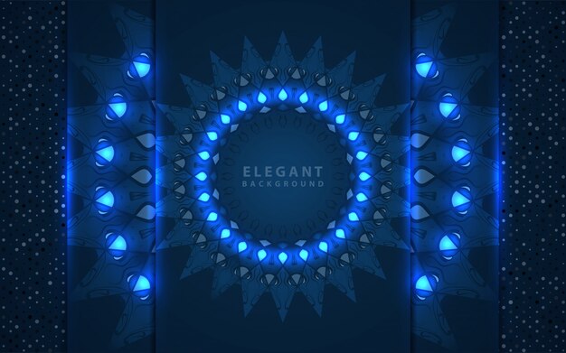 Elegant classic blue background with mandala decoration