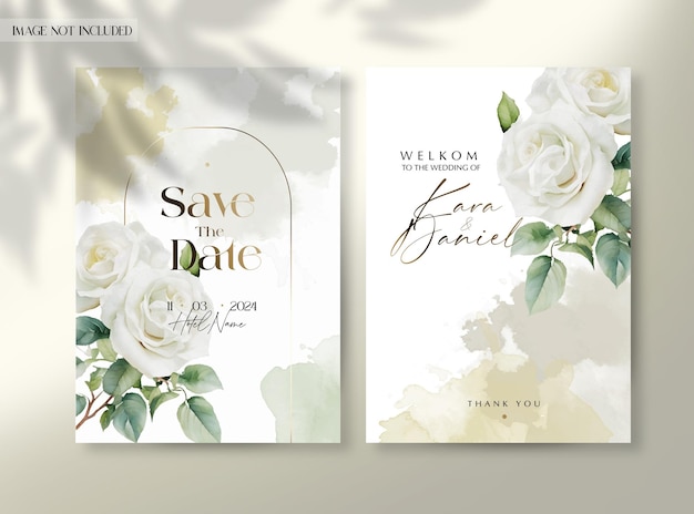 Vector elegant classic floral watercolor invitation card