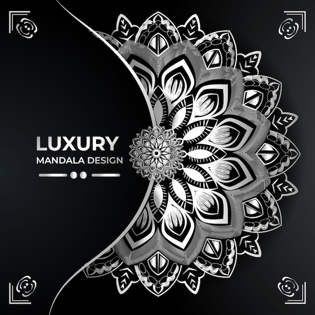 Elegant classic vector silver mandala design