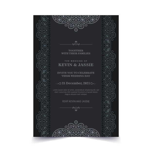 Elegant classic wedding invitation card