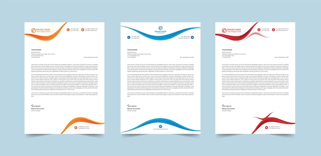 Vector elegant clean corporate letterhead design template your business project