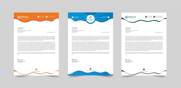 Vector elegant clean corporate letterhead design template your business project