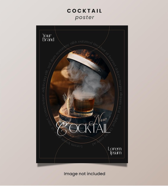 Vector elegant cocktail poster sjabloon ontwerp
