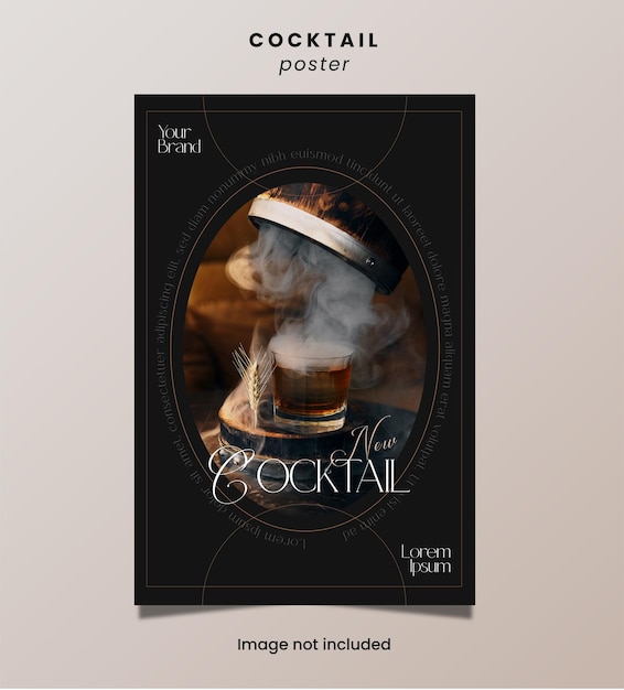 Vector elegant cocktail poster template design