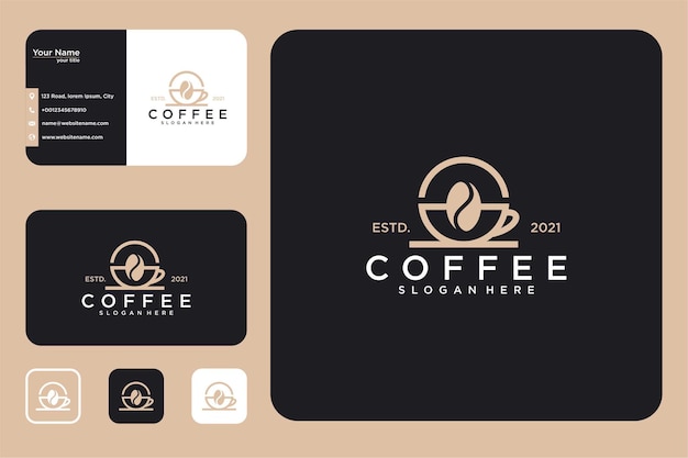 Elegant coffee logo design and business card