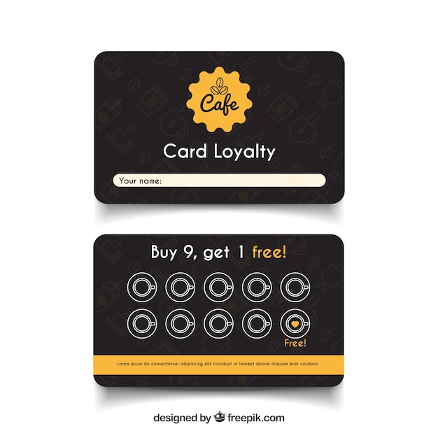 Vector elegant coffee shop loyalty card template