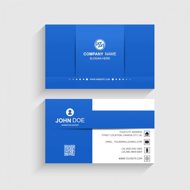 Vector elegant colorful blue business card template