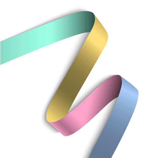 Elegant colorful ribbon banner with shadow 