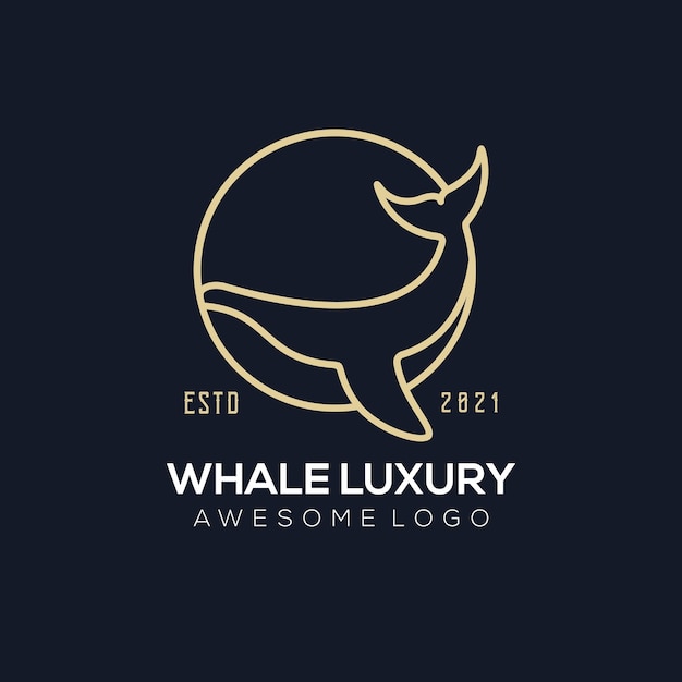 Elegant colorful whale logo gradient