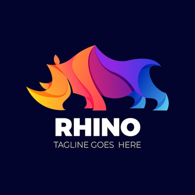 Elegant colorfull rhino logo