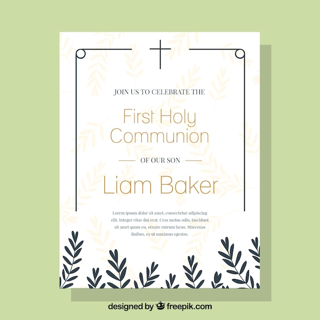 Elegant communion invitation