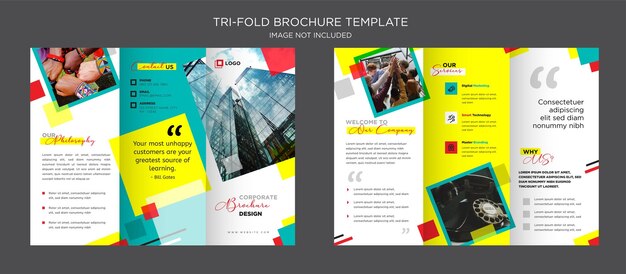 Vector elegant company business corporate service trifold brochure flyer design