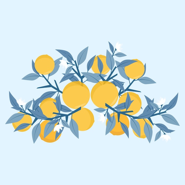 Элегантная композиция ветвей и апельсинов