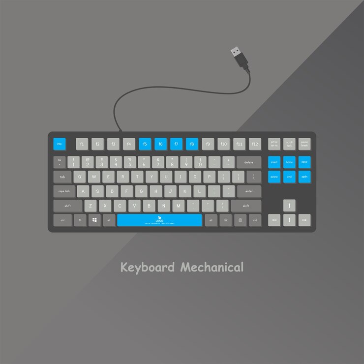 Vector elegant and contemporary premium mechanical gaming keyboard design