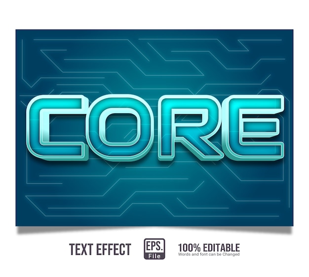 Vector elegant core editable text effect style