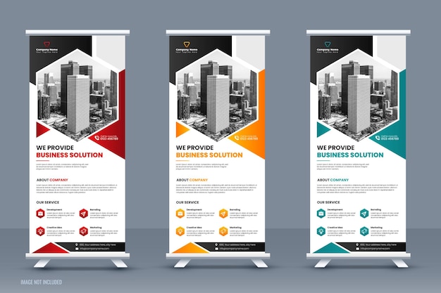 Elegant Corporate Business-bureau roll-up bannerontwerp of pull-up bannersjabloon