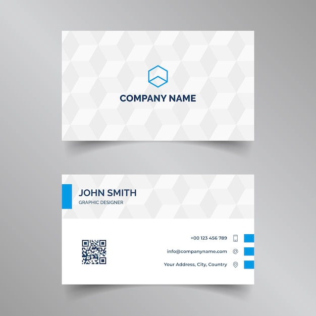 Vector elegant corporate business card in blue and white colors