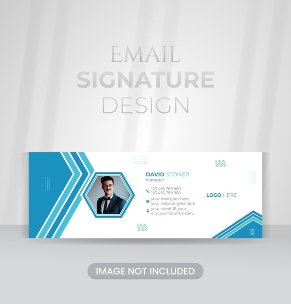 Elegante design della firma e-mail aziendale e aziendale in formato vettoriale