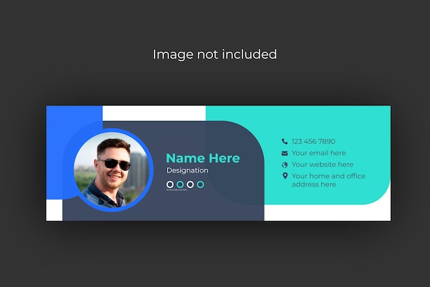 Vettore elegante modello di firma e-mail aziendale minimo o piè di pagina e-mail