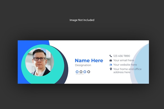 Vettore elegante modello di firma e-mail aziendale minimo o piè di pagina e-mail
