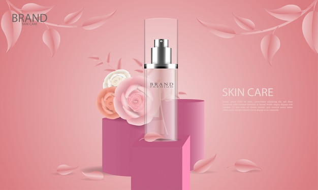 Элегантная косметическая реклама по уходу за кожей