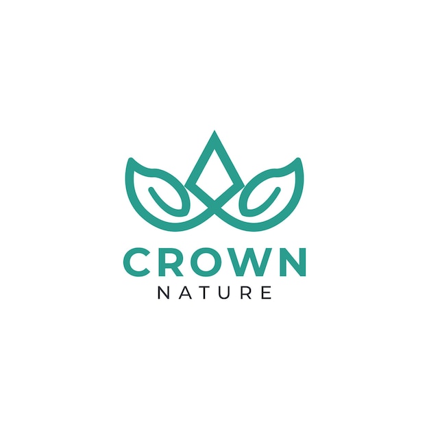 Elegant Crown Leaf Symbool Geschikt voor Schoonheid en Natuur Logo Vector Design Inspiratie