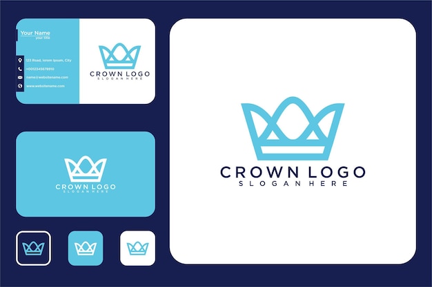 элегантный дизайн логотипа и визитной карточки в стиле короны