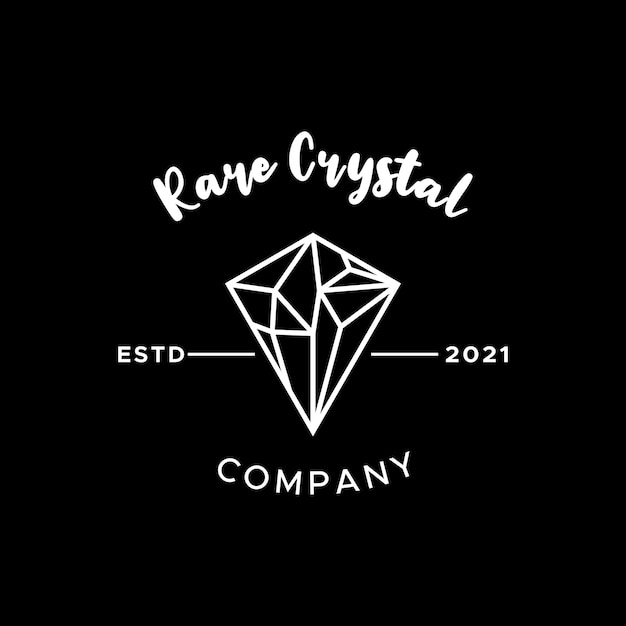 Elegant crystal diamond minimalist logo design