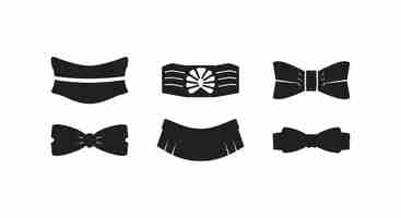 Vector elegant cummerbund vector icons collection for formal attire