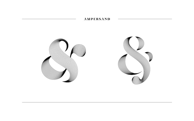 Vector elegant custom ampersand stylish design in vector illustration perfect for wedding invitations