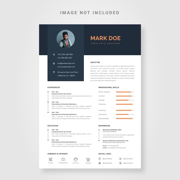 Elegant cv cv ontwerpsjabloon