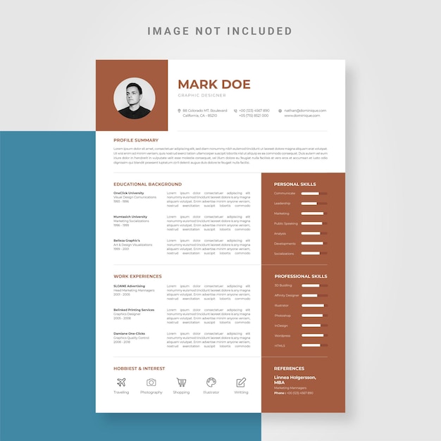 Elegant cv resume design template