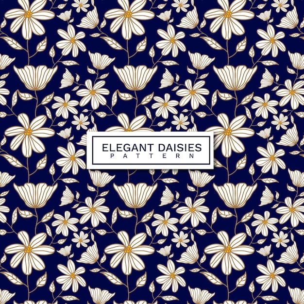 Elegant daisies pattern vector illustration