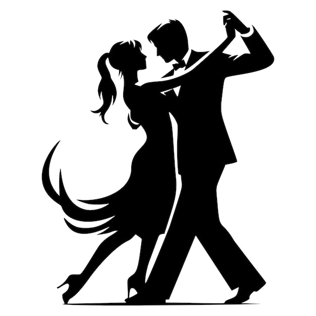 Silhouette di danza elegante