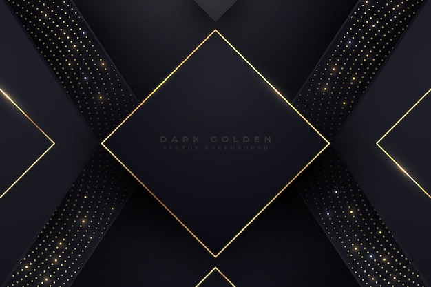 Vector elegant dark background with golden details