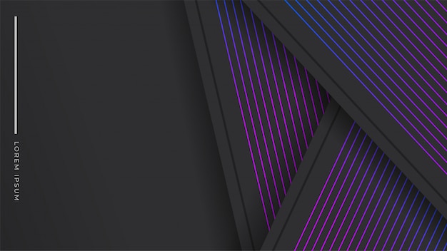 Elegant dark background with line gradient blue purple