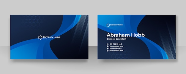 Elegant dark blue business card template