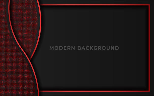 Elegant dark luxury background with red shiny and glitter element