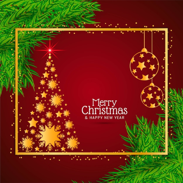 Elegant decorative Merry Christmas red background