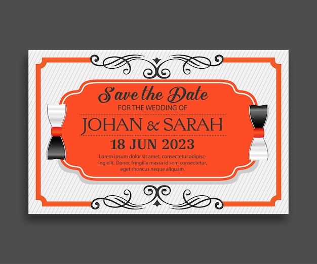 Elegant decorative wedding card invitation printable template download