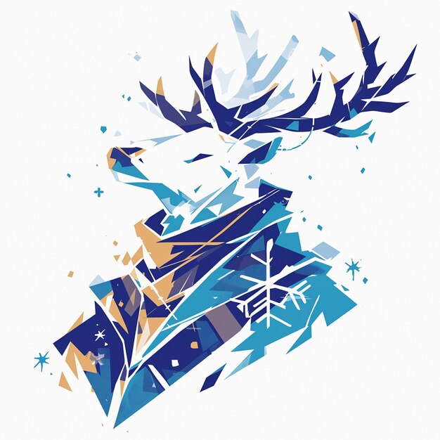 Vector an elegant deer courier cartoon style