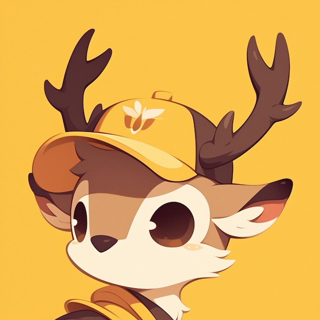 An elegant deer singer cartoon style