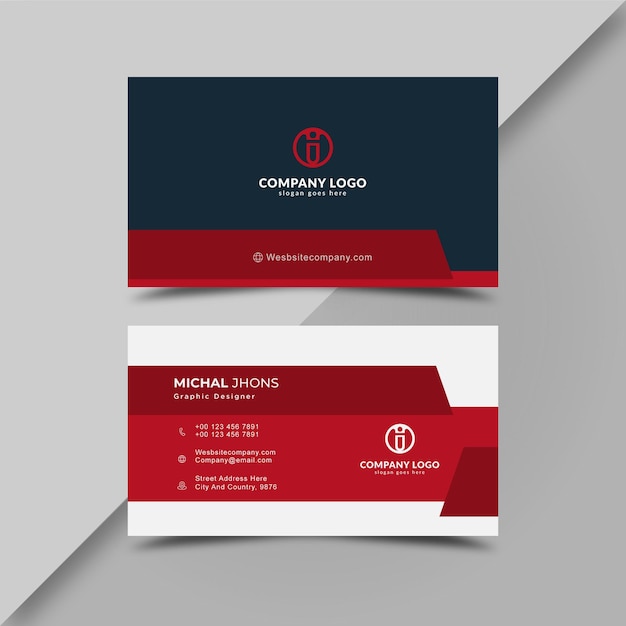 Elegant design business card red and black business card.