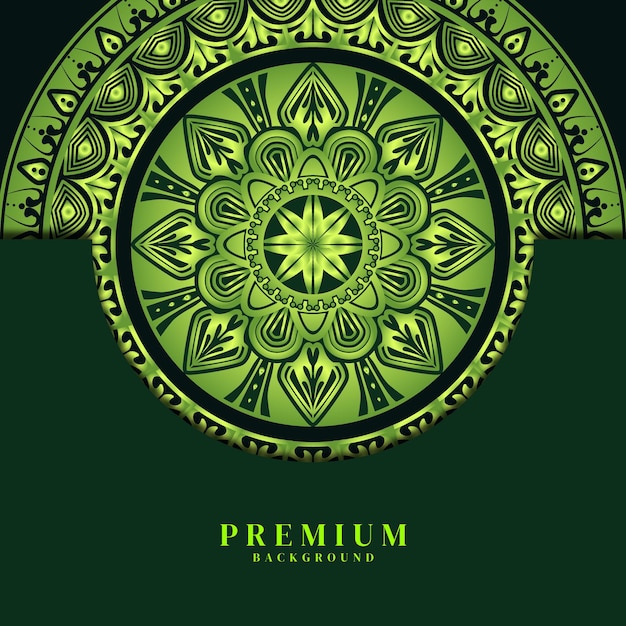 Vector elegant design of dynamic and premium carved mandala in greenish color