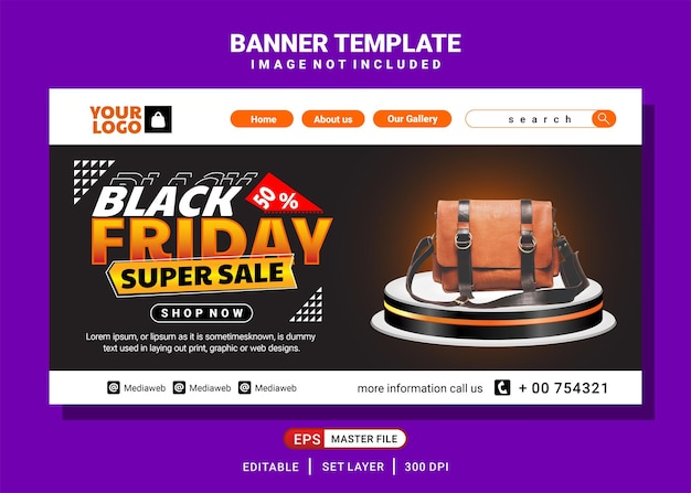 Elegant design listing template for black friday discount sale