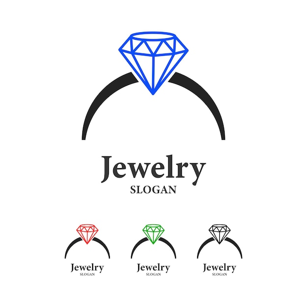 Vector elegant diamant logo sieraden logo