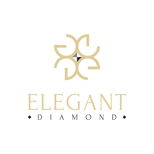 Elegante diamante icona logo disegno vettoriale