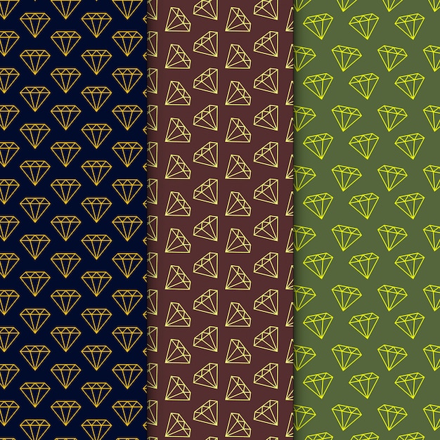 Vector elegant diamond pattern set