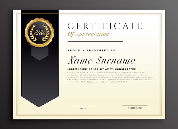 Vector elegant diploma award certificate template design